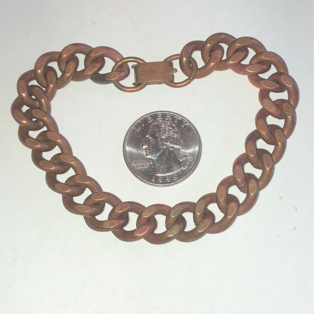 Solid Copper Vintage Copper Boho Chain Bracelet - image 3